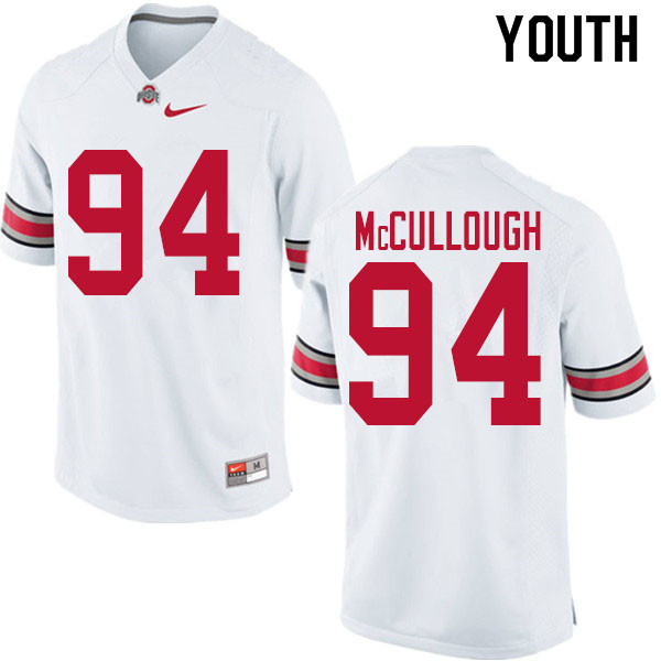 Youth Ohio State Buckeyes #94 Roen McCullough White Authentic College Stitched Football Jersey 23EB041OW